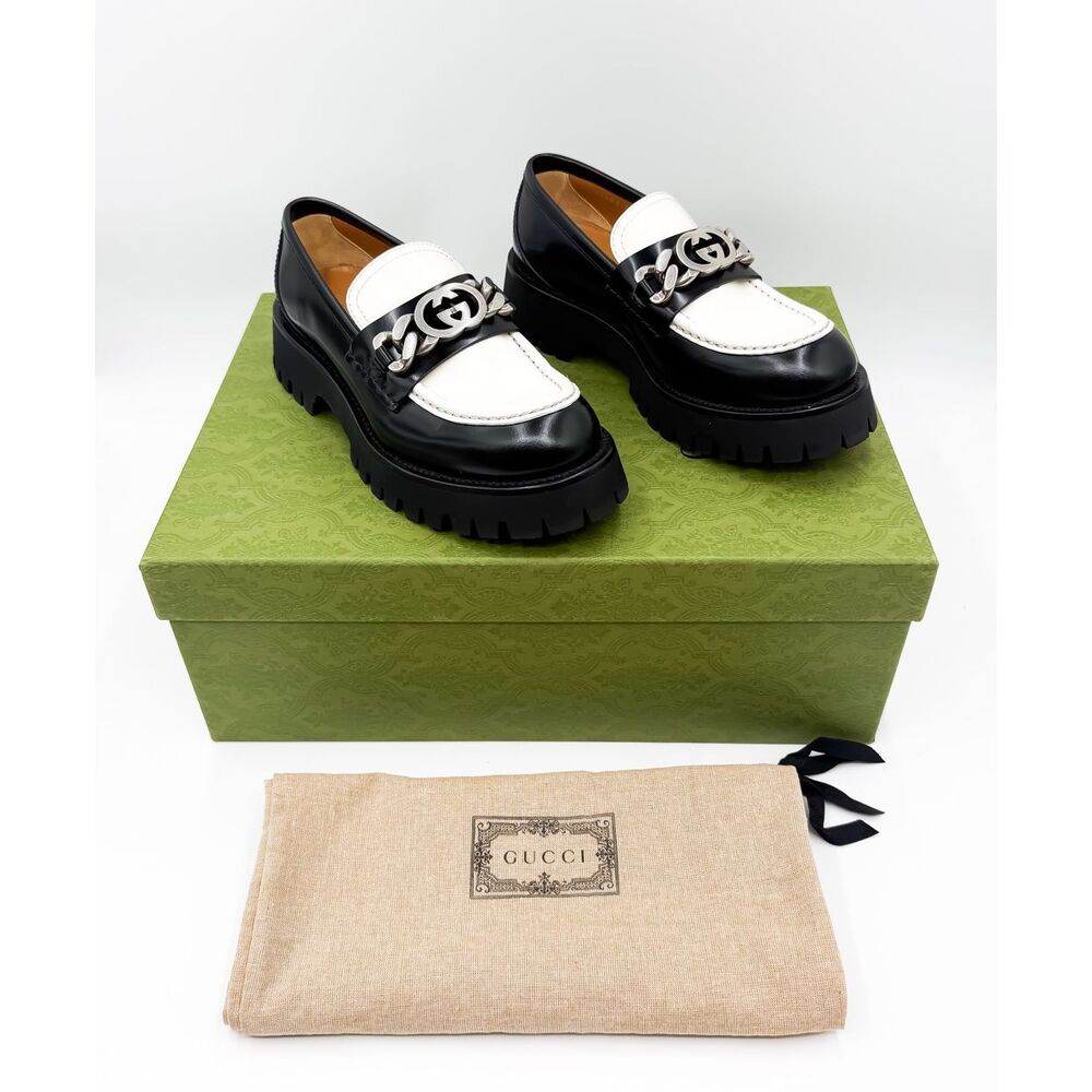 Gucci GG Jeanne Cordovan Lux Lug Sole Platform Loafers EU 39.5 US 9.5